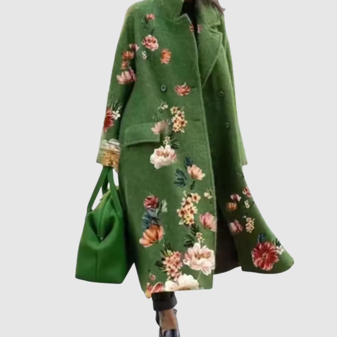 Isla | Vintage Teal Floral Coat