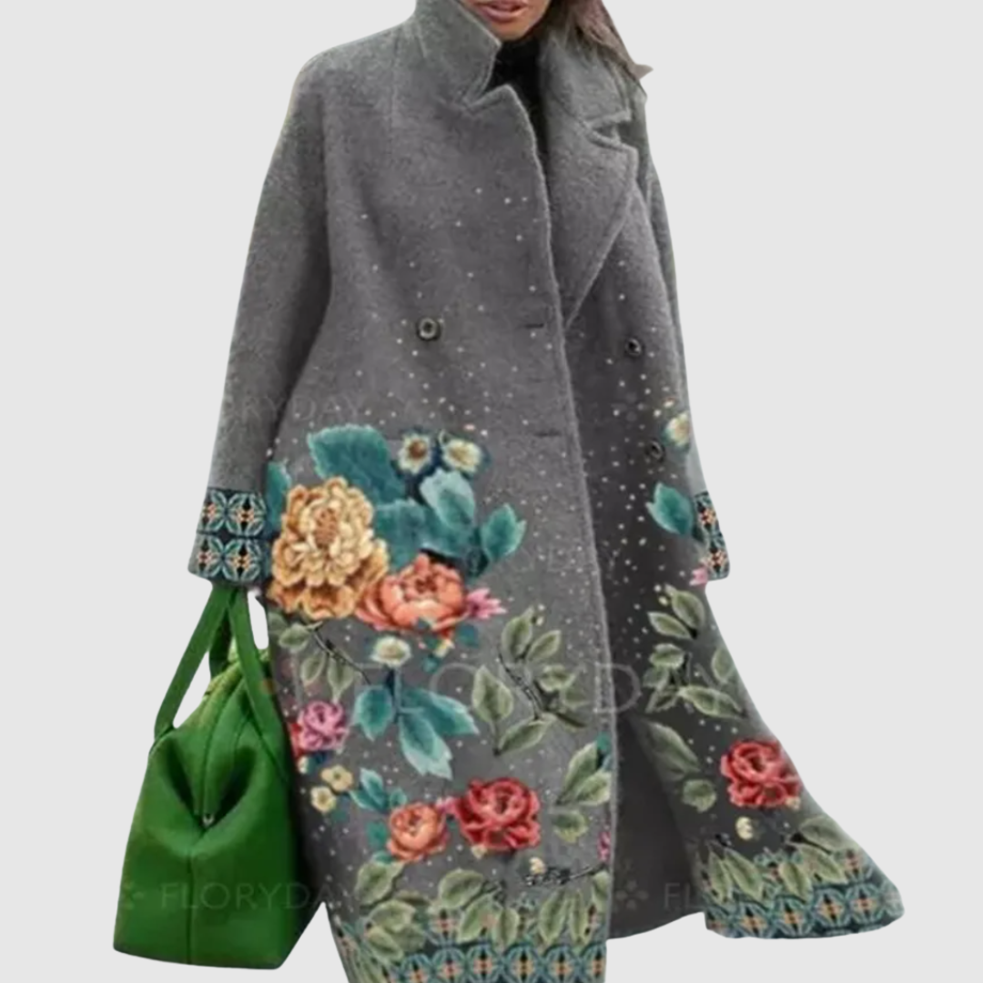 Celeste | Embroidered Floral Wool Coat