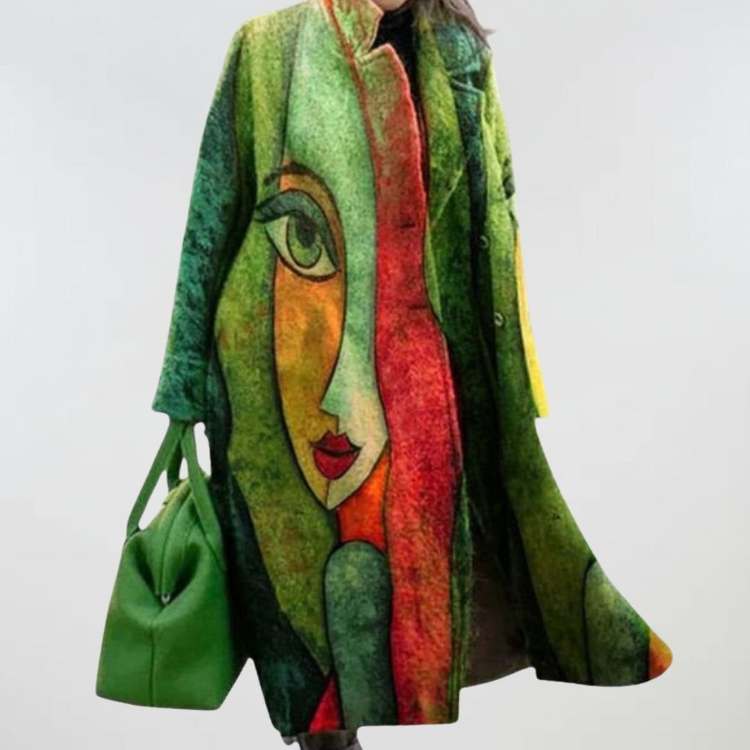 Maya | Abstract Face Art Coat