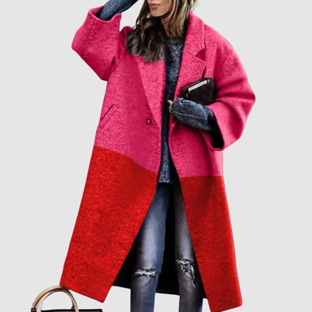 Mila | Colorblock Wool Blend Coat
