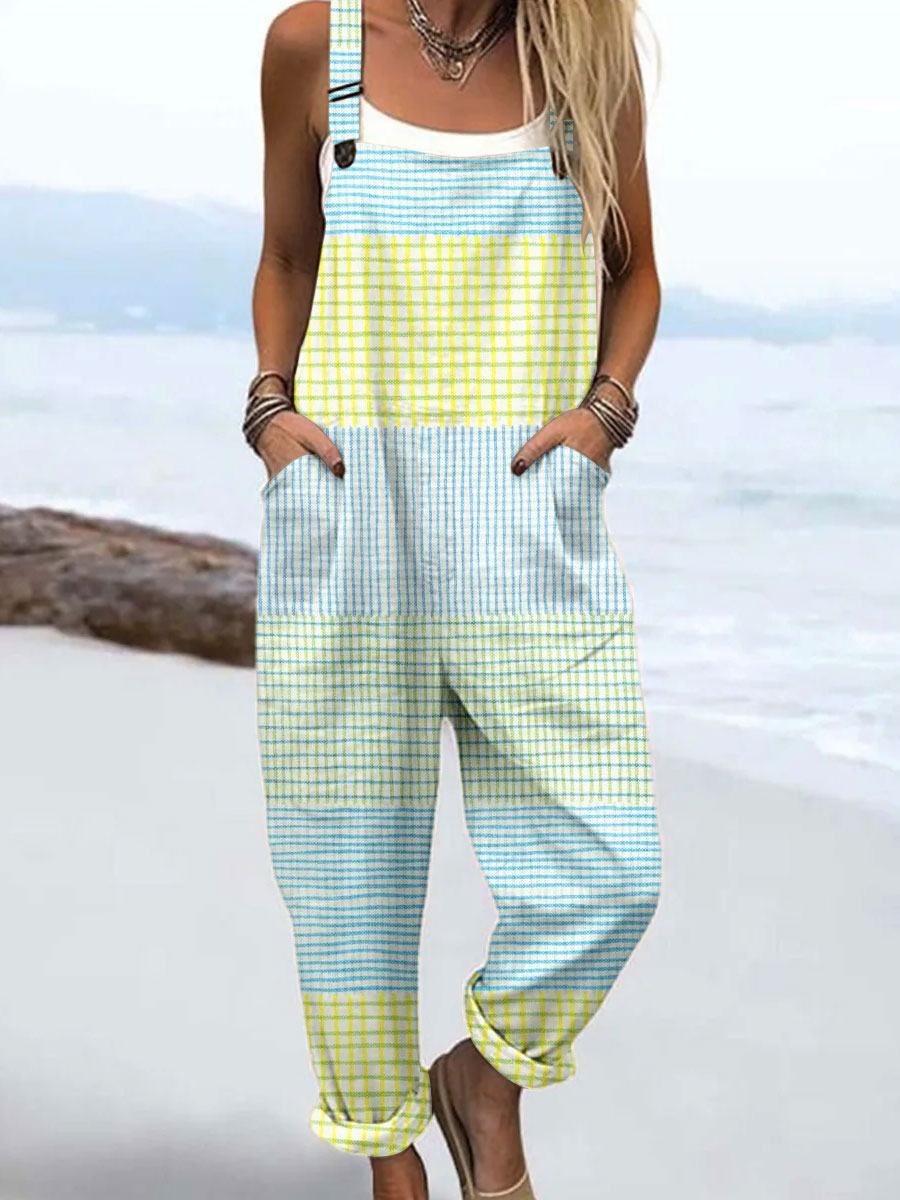 Fleur | Pastel Checkered Jumpsuit